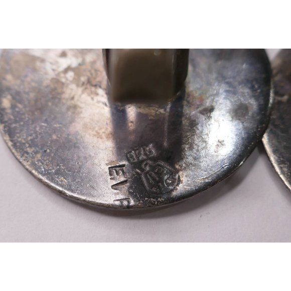 Vintage Mexican Sterling Silver Cufflinks With Aztec Calendar Center Design - Picture 6 of 8